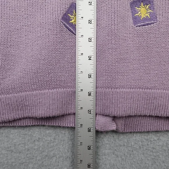 Disney Tangled Rapunzel Pascal Lanterns Sweater Women's SM Purple Embroidered - Picture 8 of 10